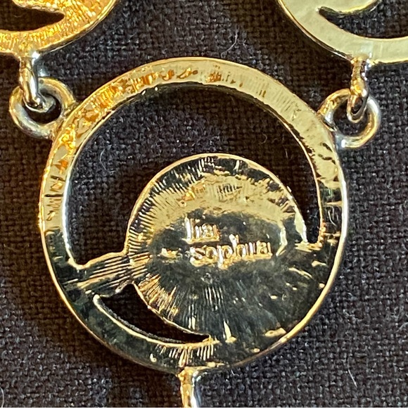 Lia Sophia Retired ALEX Silver & Amber Tone Style B19 Necklace With Original Box - Picture 4 of 10